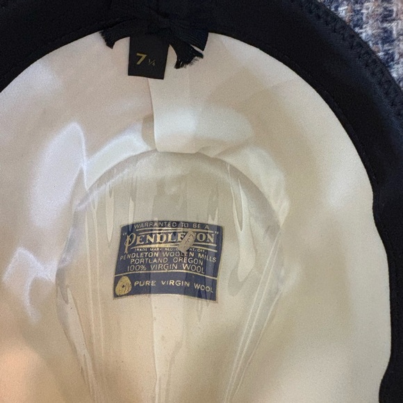 Stylish‎ Blue Houndstooth Fedora with Feather Accent - Picture 3 of 4